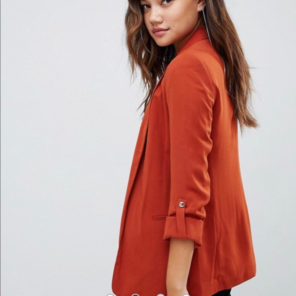 Bershka Blazer in Rust